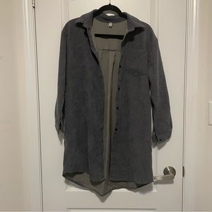 Grey corduroy oversized button up